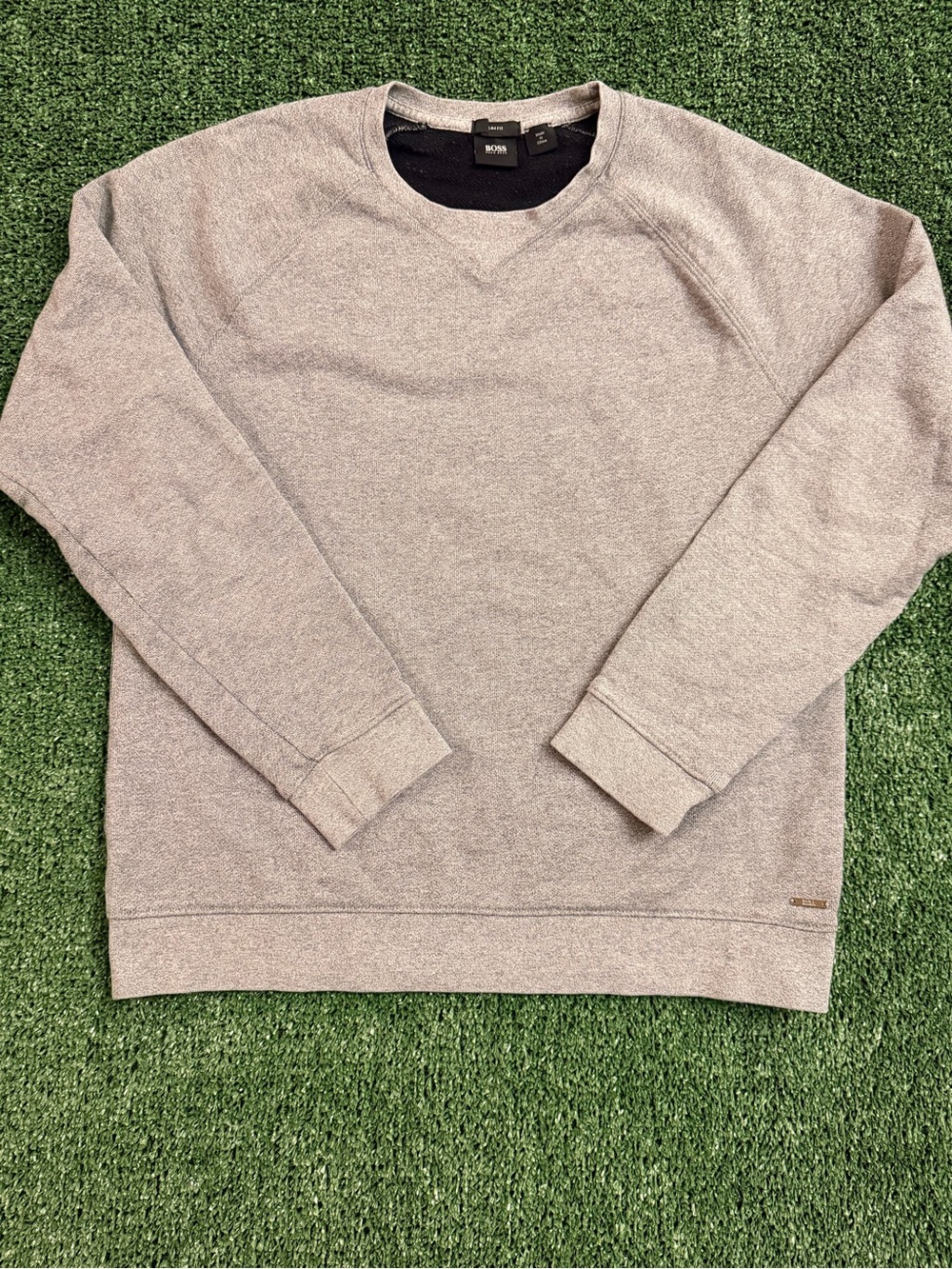 BOSS by HUGO BOSS Men’s Gray Crewneck Sweater Slim Fit Size Large L